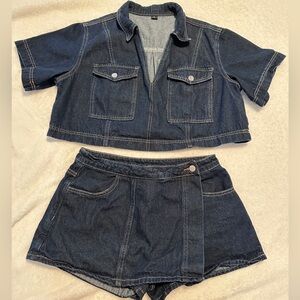 Denim Women's Shorts Set